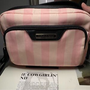 Victoria's Secret Pink Striped Cosmetic Bag